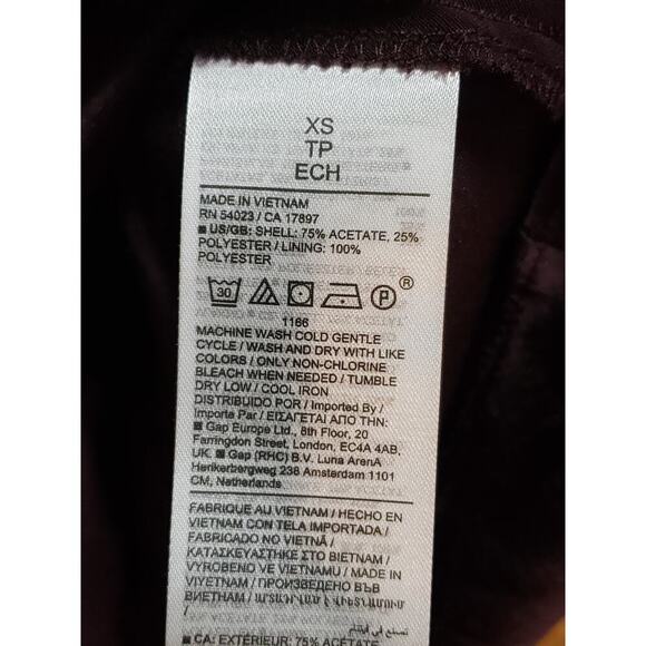 Banana Republic Sheath Dress Womens XS Purple Midi Satin Long Sleeve Tie Waist - Picture 6 of 15